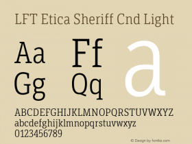 LFT Etica Sheriff Cnd Light Version 1.002;PS 001.002;hotconv 1.0.88;makeotf.lib2.5.64775 Font Sample
