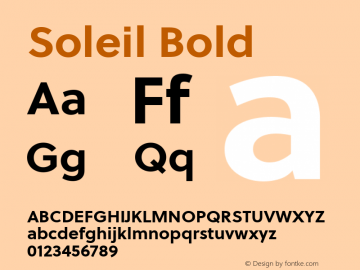 Soleil-Bold Version 1.001 Font Sample