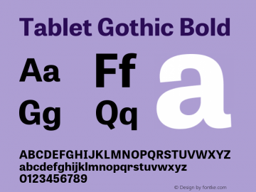 TabletGothic-Bold Version 1.002 Font Sample