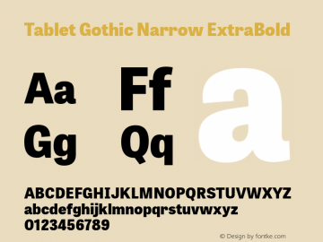 TabletGothicNarrowEb  Font Sample