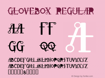 Glovebox Regular Altsys Fontographer 4.0.2 10/19/96图片样张