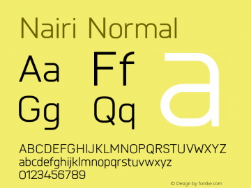 Nairi Normal Version 1.001;PS 001.001;hotconv 1.0.70;makeotf.lib2.5.58329 Font Sample