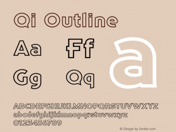 Qi-Outline Version 1.000 Font Sample