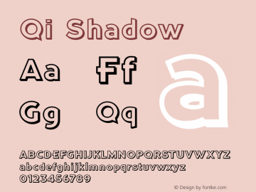 Qi-Shadow Version 1.000 Font Sample