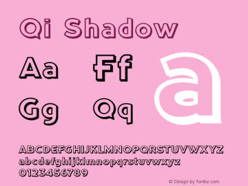 Qi-Shadow Version 1.000 Font Sample