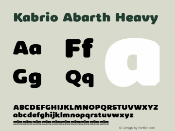 KabrioAbarth-Heavy Version 1.000 Font Sample