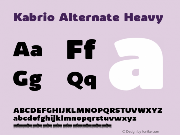 KabrioAlternate-Heavy Version 1.000 Font Sample