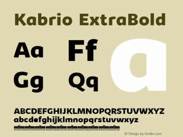Kabrio-ExtraBold Version 1.000 Font Sample