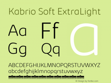 KabrioSoft-ExtraLight Version 1.000 Font Sample