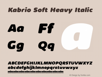 KabrioSoft-HeavyItalic Version 1.000 Font Sample