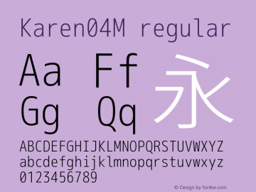 Karen04M regular  Font Sample
