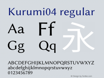 Kurumi04 regular  Font Sample