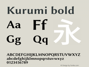 Kurumi bold  Font Sample