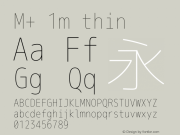 M+ 1m thin  Font Sample