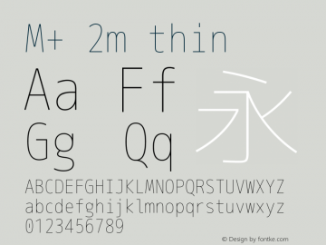 M+ 2m thin  Font Sample