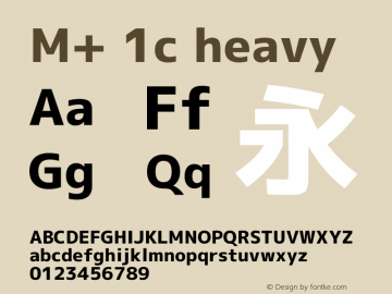 M+ 1c heavy  Font Sample