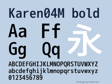 Karen04M bold  Font Sample