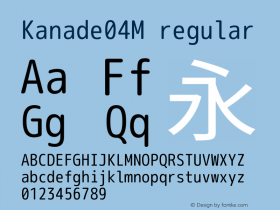 Kanade04M regular  Font Sample