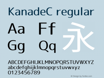 KanadeC regular  Font Sample