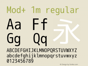 Mod+1M Regular Version 1.039 Font Sample