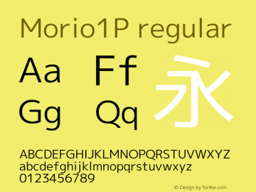 Morio1P Regular Version 1.063 Font Sample