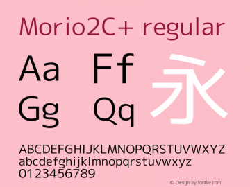 Morio2C+ Regular Version 1.063 Font Sample