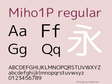 Miho1P Regular Version 1.063 Font Sample