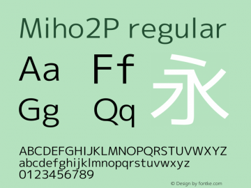 Miho2P Regular Version 1.063 Font Sample