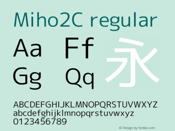 Miho2C Regular Version 1.063 Font Sample