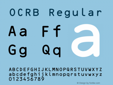 OCR B Regular Version 2 Font Sample