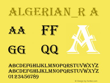 Algerian_R A 1.000 Font Sample