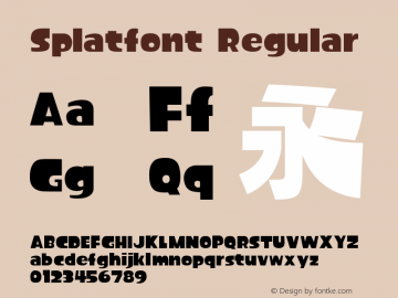 Splatfont Version 3.0 Font Sample