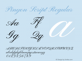 Pinyon Script Version 1.005图片样张