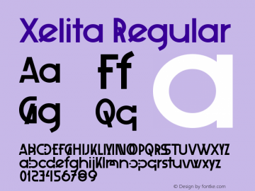 Xelita Version 1.00 December 24, 2017, initial release Font Sample