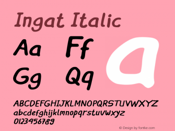 Ingat Italic Version 1.00;December 27, 2017 Font Sample