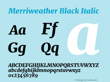 Merriweather Black Italic Version 2.002图片样张