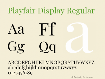 Playfair Display Regular Version 1.200; ttfautohint (v1.6) Font Sample