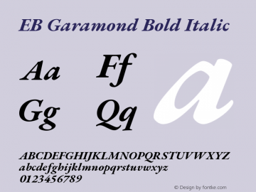 EB Garamond Bold Italic Version 1.000 Font Sample