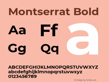 Montserrat Bold Version 7.200 Font Sample