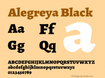 Alegreya Black Version 2.003; ttfautohint (v1.6) Font Sample