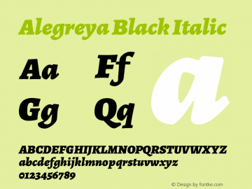 Alegreya Black Italic Version 2.003; ttfautohint (v1.6)图片样张