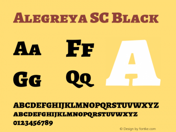 Alegreya SC Black Version 2.003; ttfautohint (v1.6) Font Sample