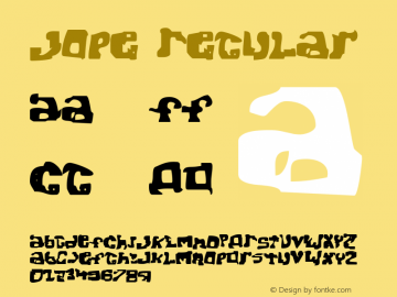 Jope Regular 2000; 1.0, initial release Font Sample