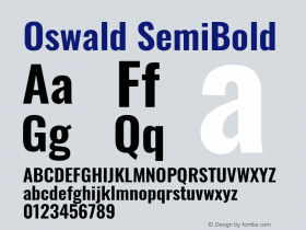 Oswald SemiBold Version 4.100图片样张