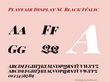 Playfair Display SC Black Italic Version 1.200; ttfautohint (v1.6) Font Sample