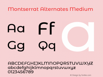 Montserrat Alternates Medium Version 7.200 Font Sample