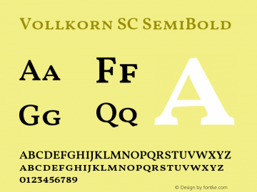 Vollkorn SC SemiBold Version 4.015 Font Sample