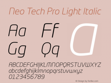 Neo Tech Pro Light Italic Version 1.059 2005图片样张