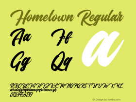 Hometown Version 1.000;PS 001.001;hotconv 1.0.56 Font Sample