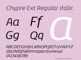 Chypre Ext Regular Italic Version 1.0图片样张